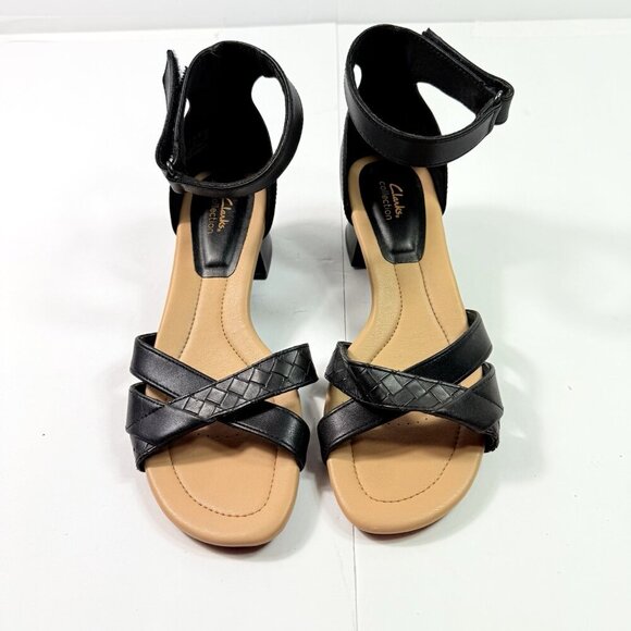 Clarks Shoes - Clarks Collection Ankle Strap Sandals Ladies 9.5 Black/Tan
